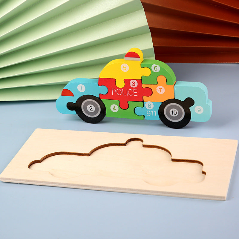 3D Wooden Montessori Transportation Puzzle – Learn Through Play