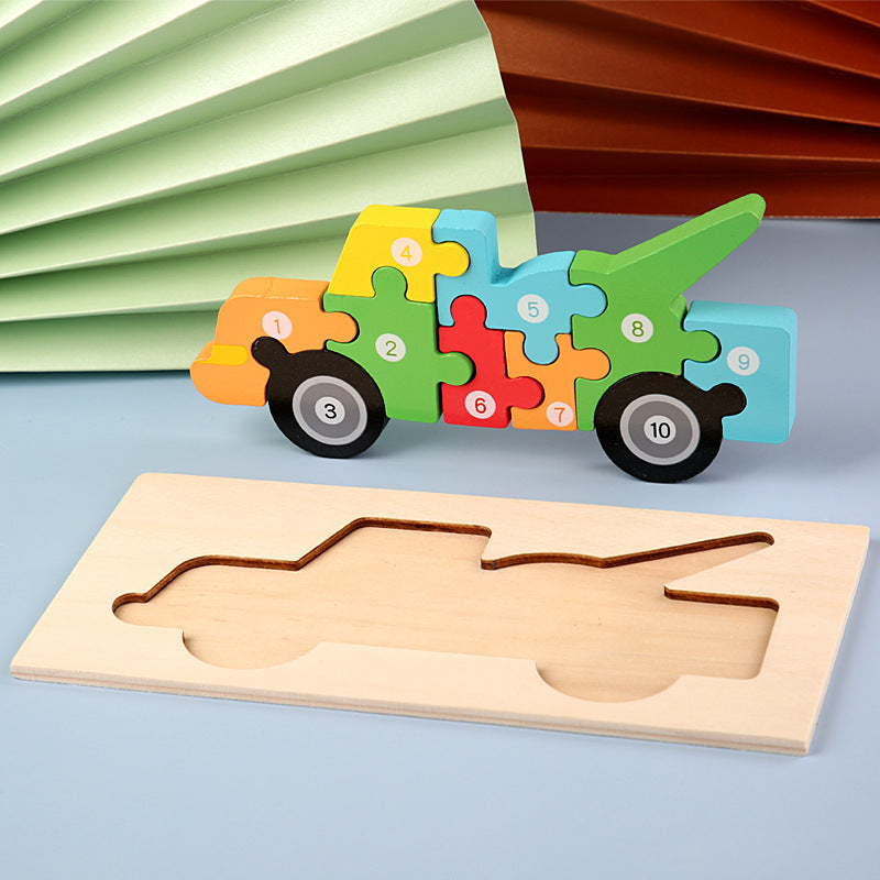 3D Wooden Montessori Transportation Puzzle – Learn Through Play
