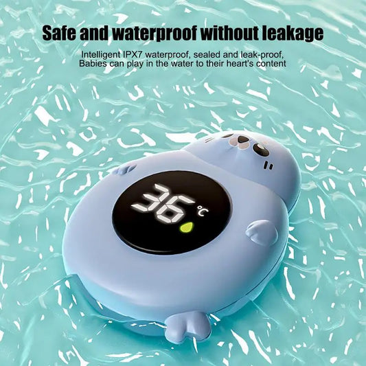 Seal-Shaped Bath Thermometer – LED Display, Waterproof Design