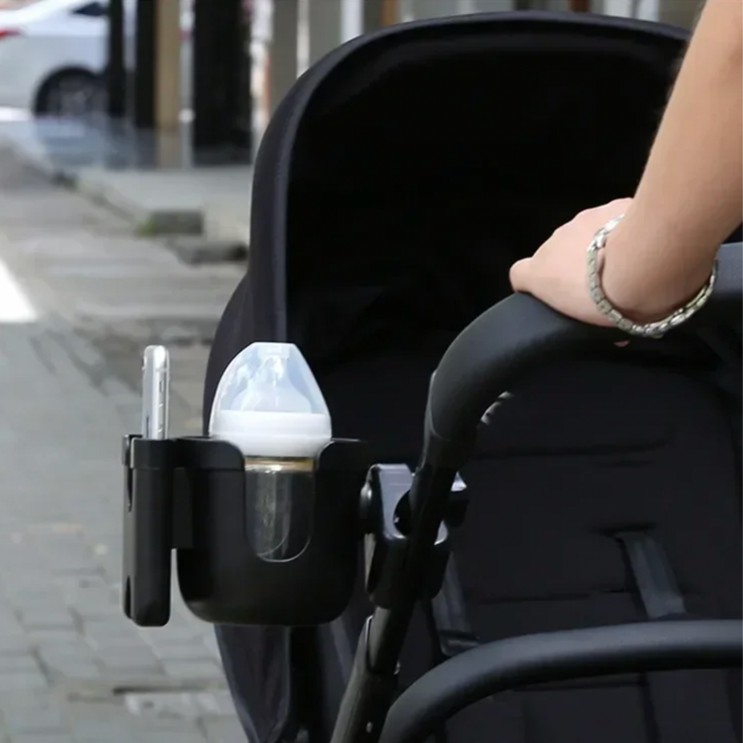 2-in-1 Stroller Cup & Phone Holder – Stay Hands-Free