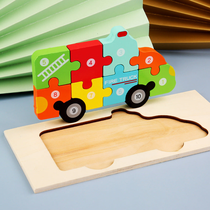 3D Wooden Montessori Transportation Puzzle – Learn Through Play