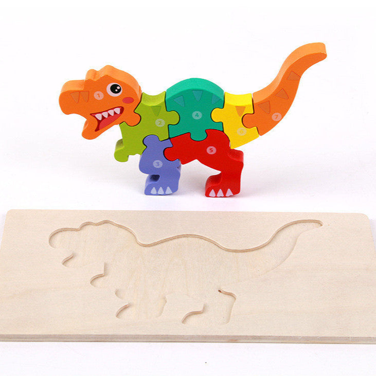 3D Wooden Montessori Dinosaur Puzzle – Learn Through Play
