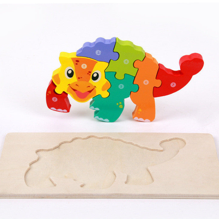 3D Wooden Montessori Dinosaur Puzzle – Learn Through Play