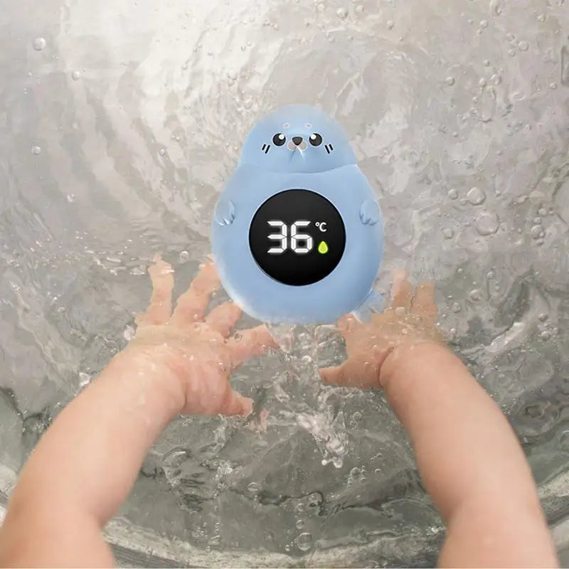 Seal-Shaped Bath Thermometer – LED Display, Waterproof Design