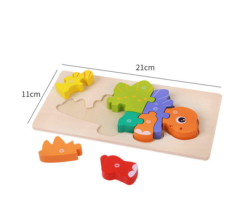 3D Wooden Montessori Dinosaur Puzzle – Learn Through Play