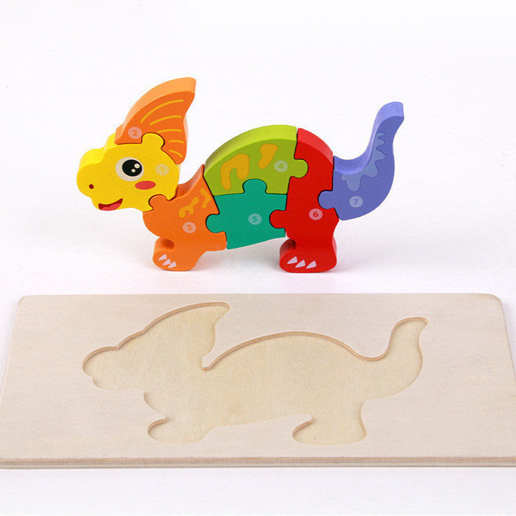 3D Wooden Montessori Dinosaur Puzzle – Learn Through Play