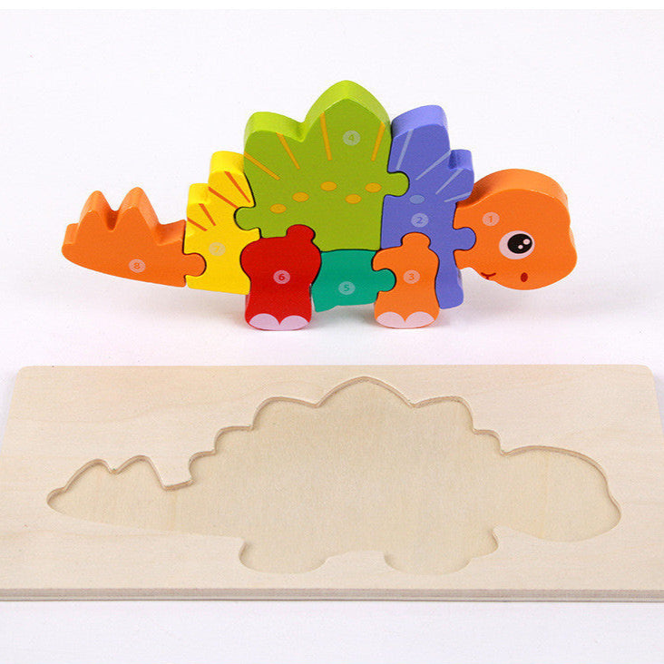3D Wooden Montessori Dinosaur Puzzle – Learn Through Play