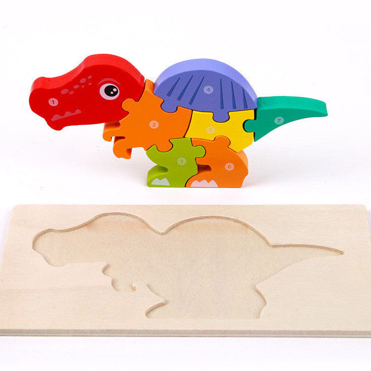 3D Wooden Montessori Dinosaur Puzzle – Learn Through Play